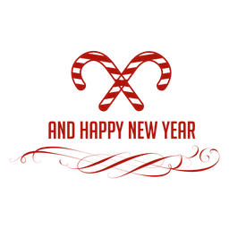 Candycane new year badge PNG Design