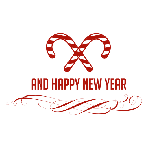Candycane new year badge PNG Design