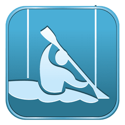 ícone quadrado de canoa slalom Desenho PNG