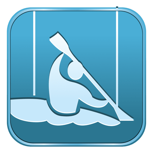 Icono cuadrado de canoa slalom Diseño PNG