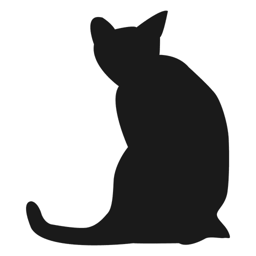 Silueta de gato sentando Desenho PNG