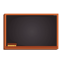 Chalk board isolated on transparent background. blackboard