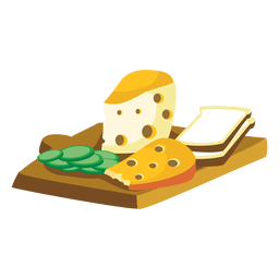 Cheese bread cartoon PNG Design