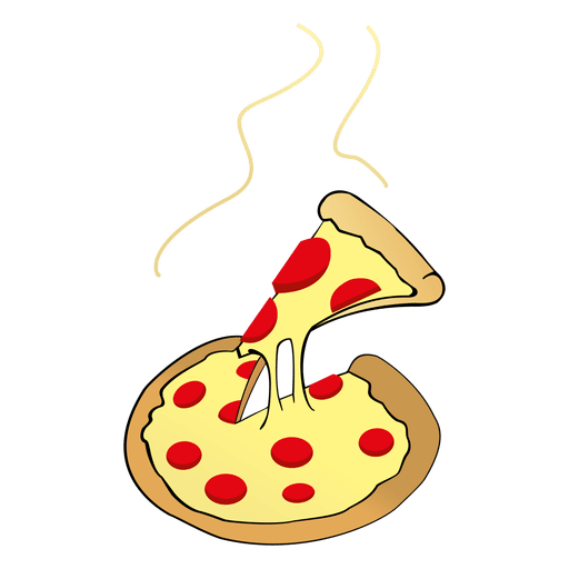 Desenho animado de pizza de queijo