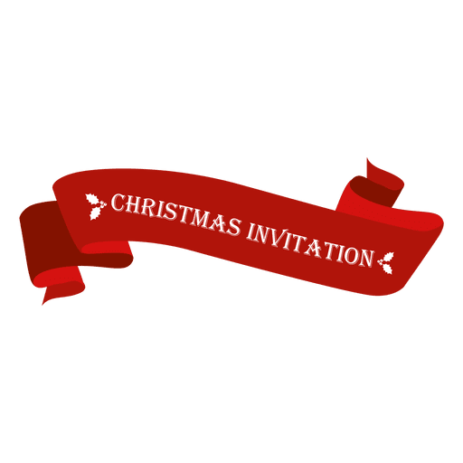 Christmas invitation ribbon PNG Design