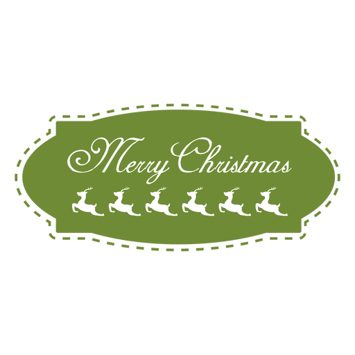 Green christmas with reindeer PNG Design