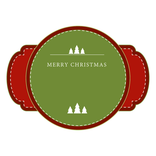 Red and green christmas label or ribbon PNG Design