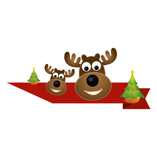 Christmas reindeer ribbon PNG Design