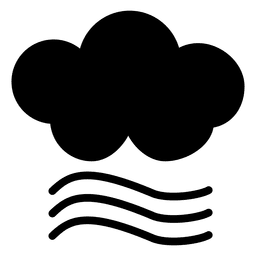 Ícone de nublado e vento Desenho PNG