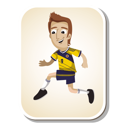 Kolumbien Fußballspieler Cartoon PNG-Design