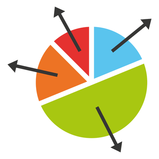 Gr?fico circular de flechas coloridas Diseño PNG