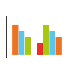 Gráfico de barras de colores 6 Diseño PNG