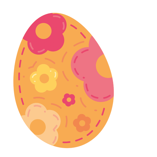 Colorful floral easter egg