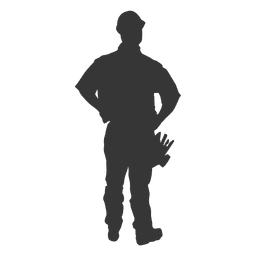Trabajador de la construcción llevando herramientas Diseño PNG