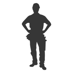 Construction worker hands on hips PNG Design