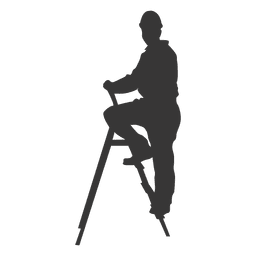 Trabajador de la construcción en escalera Diseño PNG