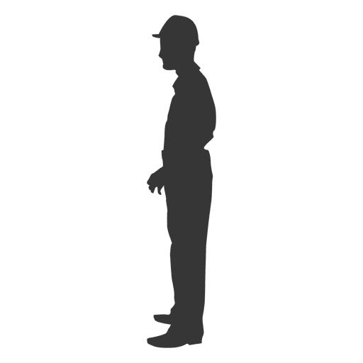 Construction worker standing profile PNG Design