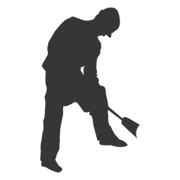 Construction worker with shovel PNG Design