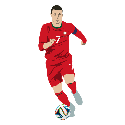 Cristiano Ronaldo Fu?ball-Cartoon PNG-Design