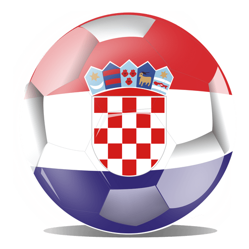 Bal?n de f?tbol de la bandera de Croacia Diseño PNG
