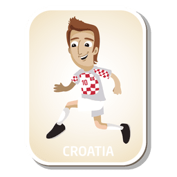 Dibujos animados de jugador de fútbol de Croacia Diseño PNG