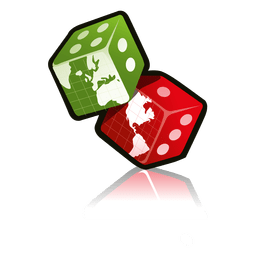 Würfel mit Karte PNG-Design
