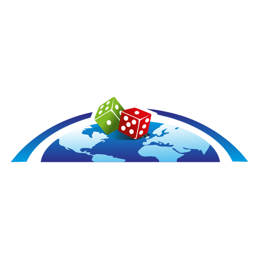 Dices on globe PNG Design