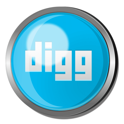 Digg runder Metallknopf PNG-Design