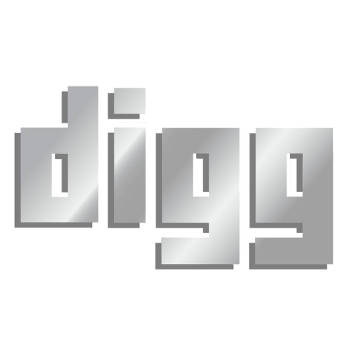 Digg silberne Ikone PNG-Design