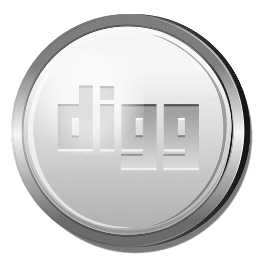 Icono de círculo de plata Digg Diseño PNG