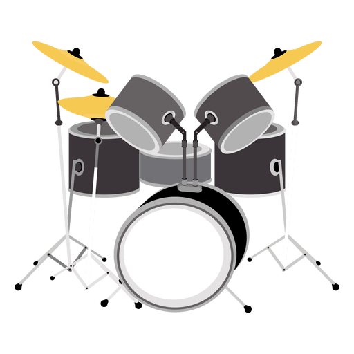 Drum Set Clipart Hd PNG, Lineart Music Equipment Cartoon, 58% OFF