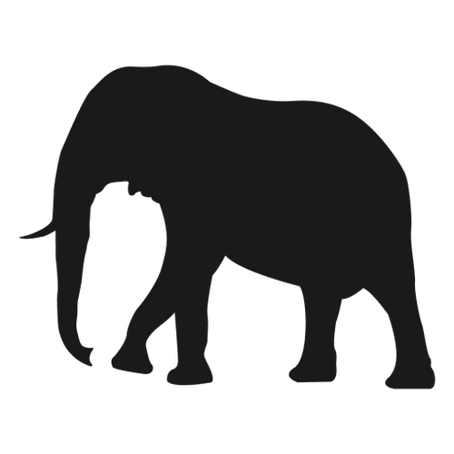 elephant trunk heart silhouette clipart