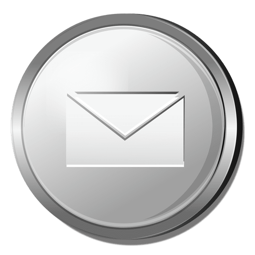 3D email silver icon PNG Design