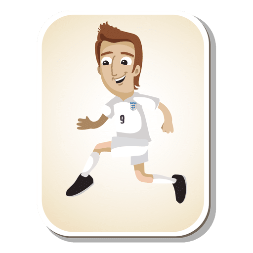 England football player cartoon PNG Design