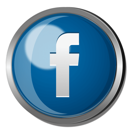 Facebook round metal button PNG Design