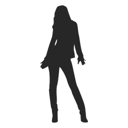 Fashion girl posing gray silhouette PNG Design