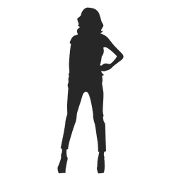 Pose de moda silueta de niña Diseño PNG