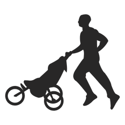 Father pushing baby carriage PNG Design Transparent PNG