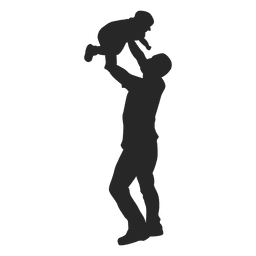 Pai brincando com a silhueta da criança Desenho PNG