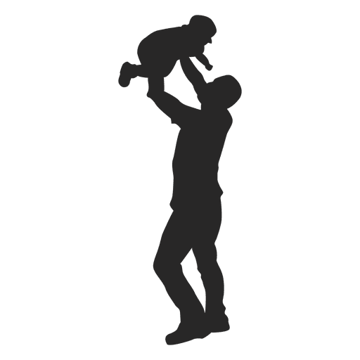 Father playing with child silhouette - Transparent PNG ...