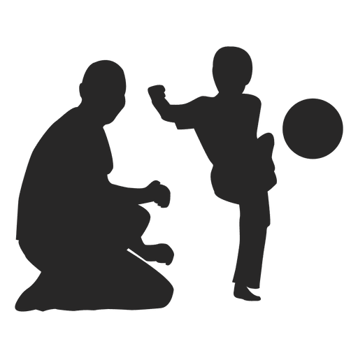 Father son playing football PNG Design