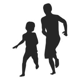 Filho de pai jogando silhueta Desenho PNG