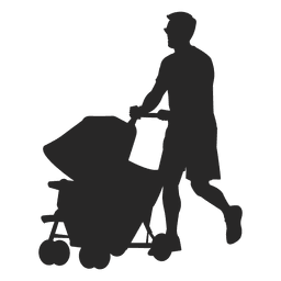 Pai com carrinho de bebê Desenho PNG