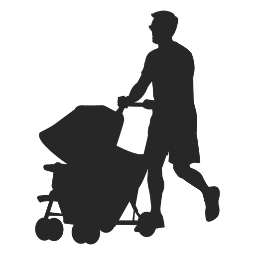 Father with baby carriage - Transparent PNG & SVG vector file