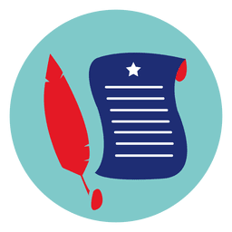 Feather Scroll Round Symbol PNG-Design