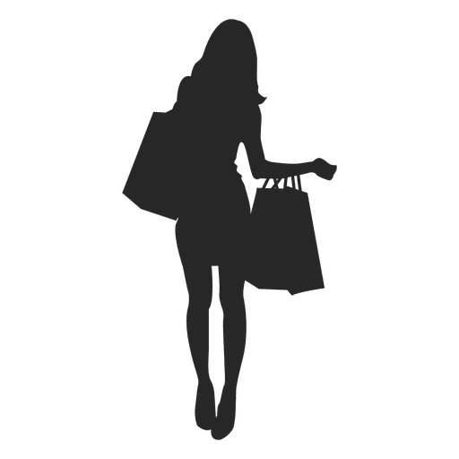Female carrying shopping bags PNG Design