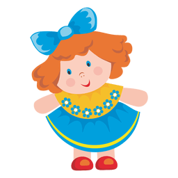 Rag doll cartoon little girl - Vector download