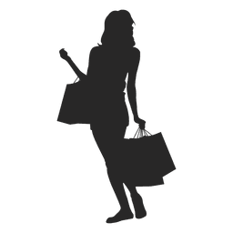 Mulher segurando sacolas de compras Desenho PNG