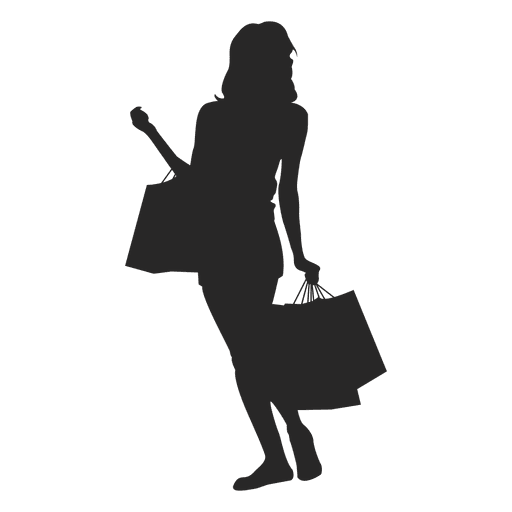Mujer sosteniendo bolsas de compras Diseño PNG