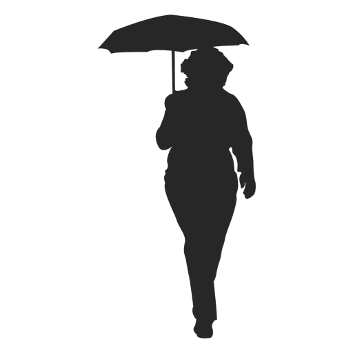 Frau die Regenschirm h?lt PNG-Design